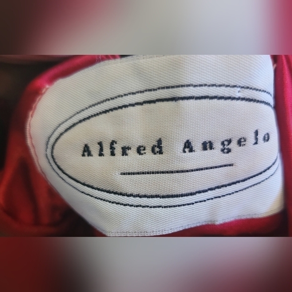 VTG Small Alfred Angelo Red Halter Dress Zippered Back - Picture 3 of 5